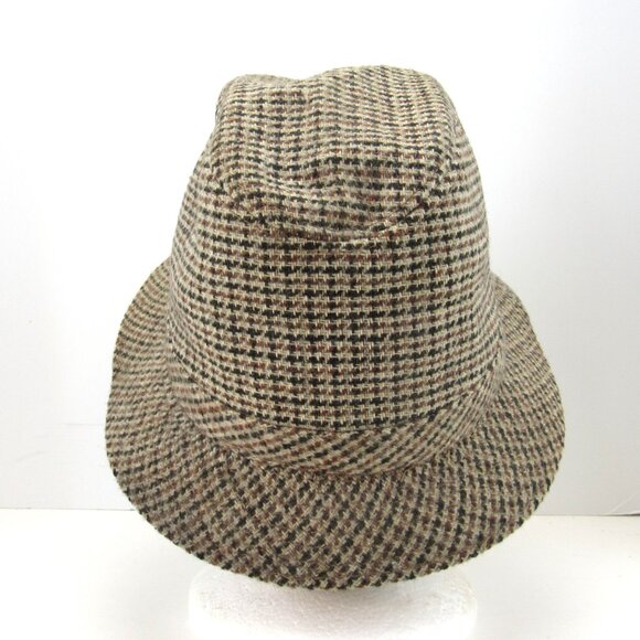 YoungAn Fashion Men's Green Tweed 3 Panel Fedora Size L 7 1/4-7 3/8 Made  Korea - Picture 5 of 9